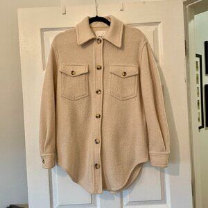ARITZIA Wilfred Free the Ganna™ Shirt Jacket Merino Wool Heather Bone 2XS